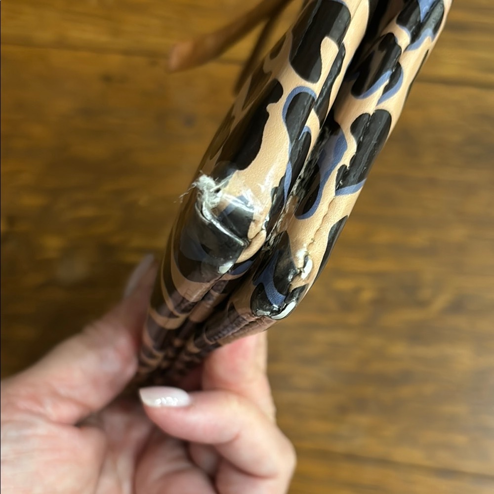 Consuela Leopard Print Clutch with Blue Accents - Picture 7 of 8